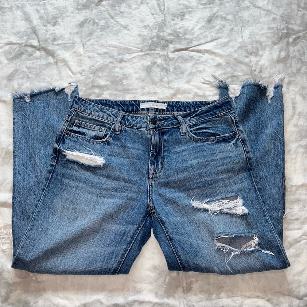 Hidden Jeans Bailey Slim Fit Boyfriend Distressed Jeans - Picture 2 of 5